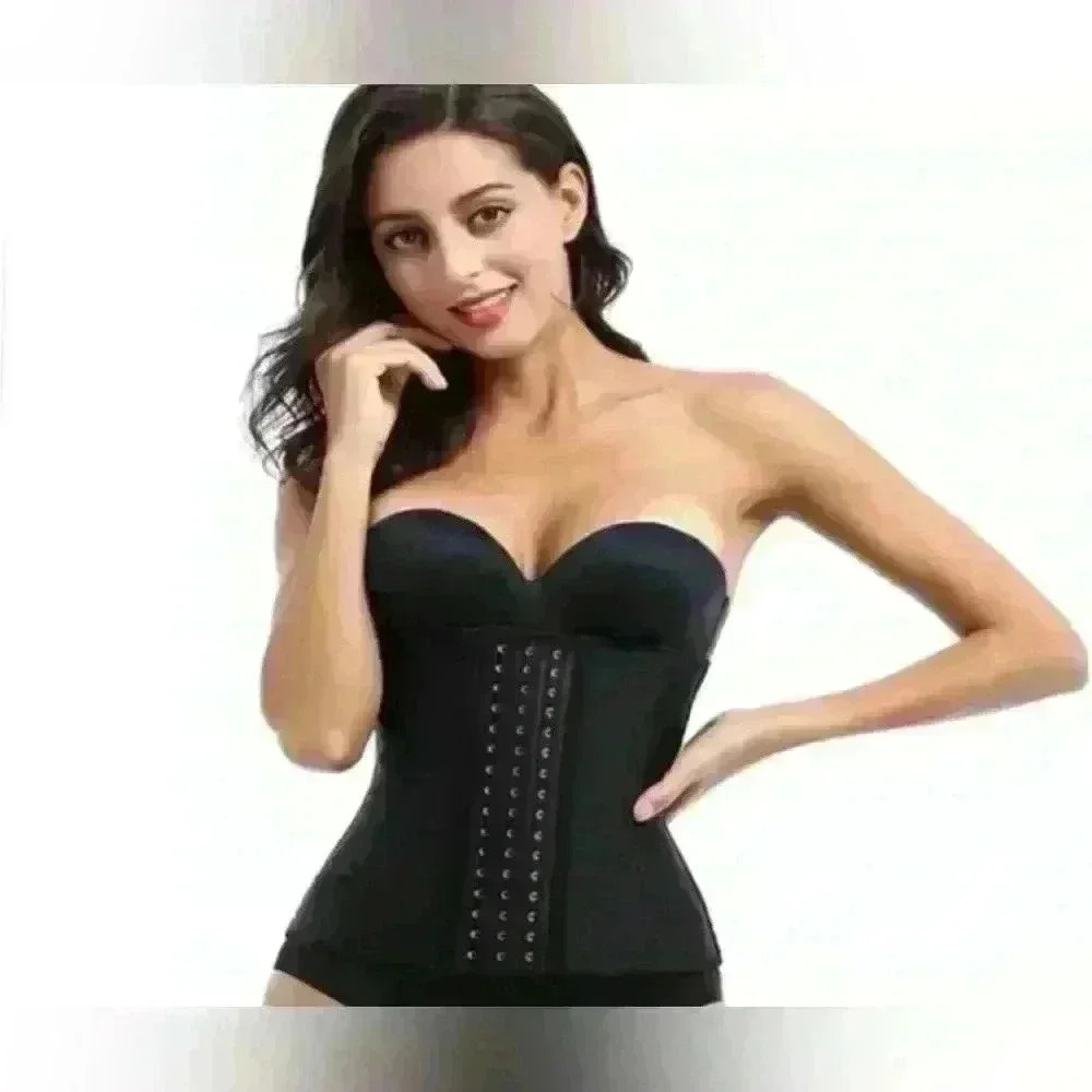 Latex Waist Trainer 3 Hooks 9 Steel Bone Corset Postpartum Recovery Girdles